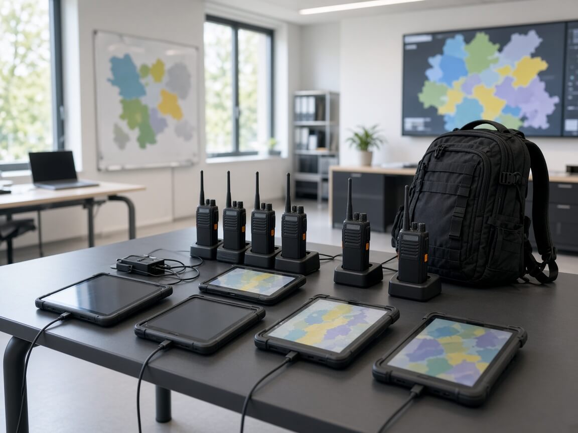 Field staff coordinating from an indoor office hub